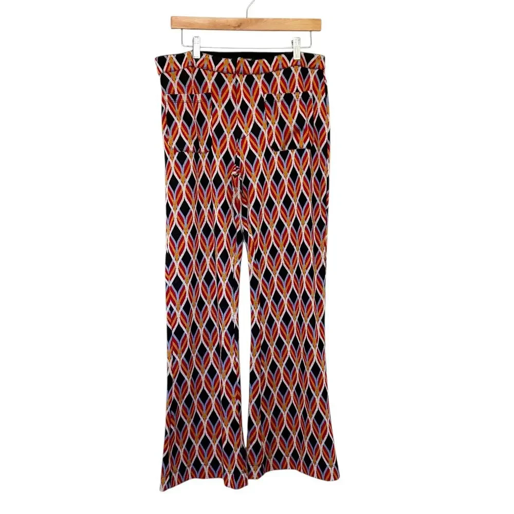 Free People Hip Hugging Jacquard Flare Pants Sz 10